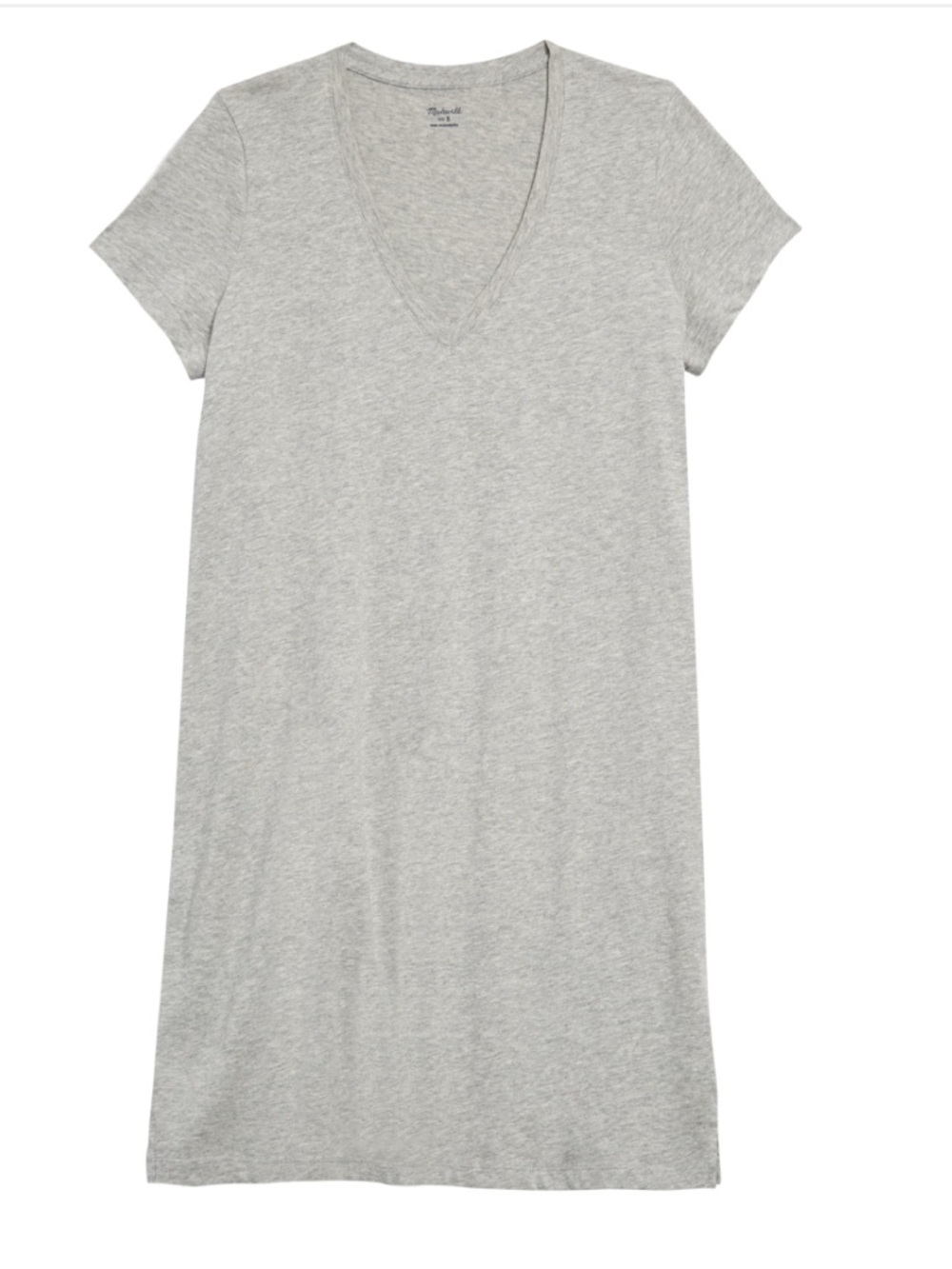 Madewell Heather Gray V-Neck T-shirt Dress